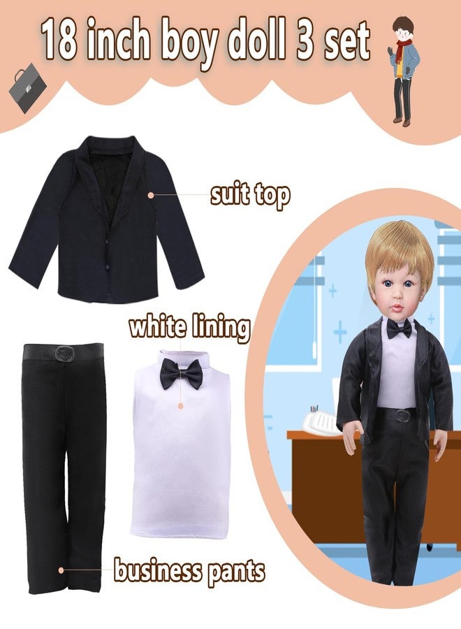 MLcnleS Fashion 16 Inch Boy Doll Clothes Casual Wear Plaid Jacket Pants Sportswear Outfits with Tuxedo Suits for 16" Doll Accessories - Image 3